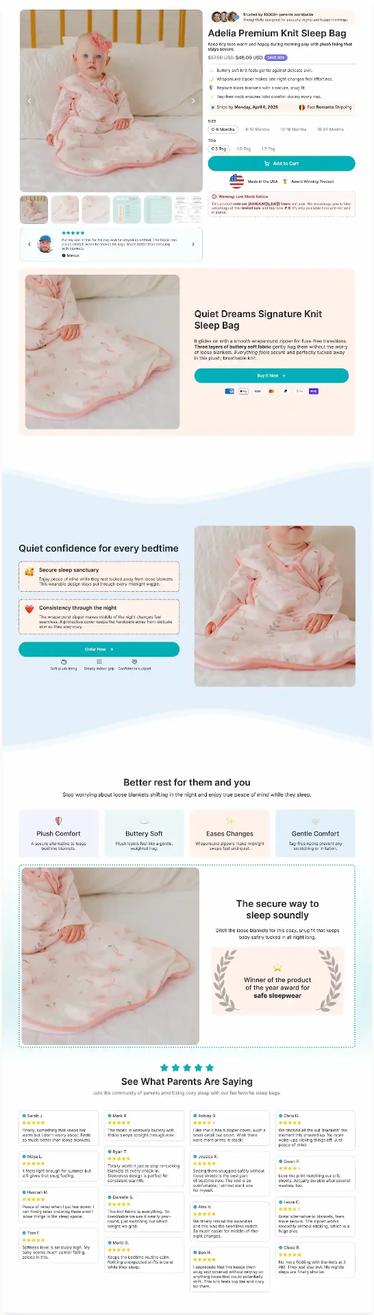 Cotton AI product page template preview